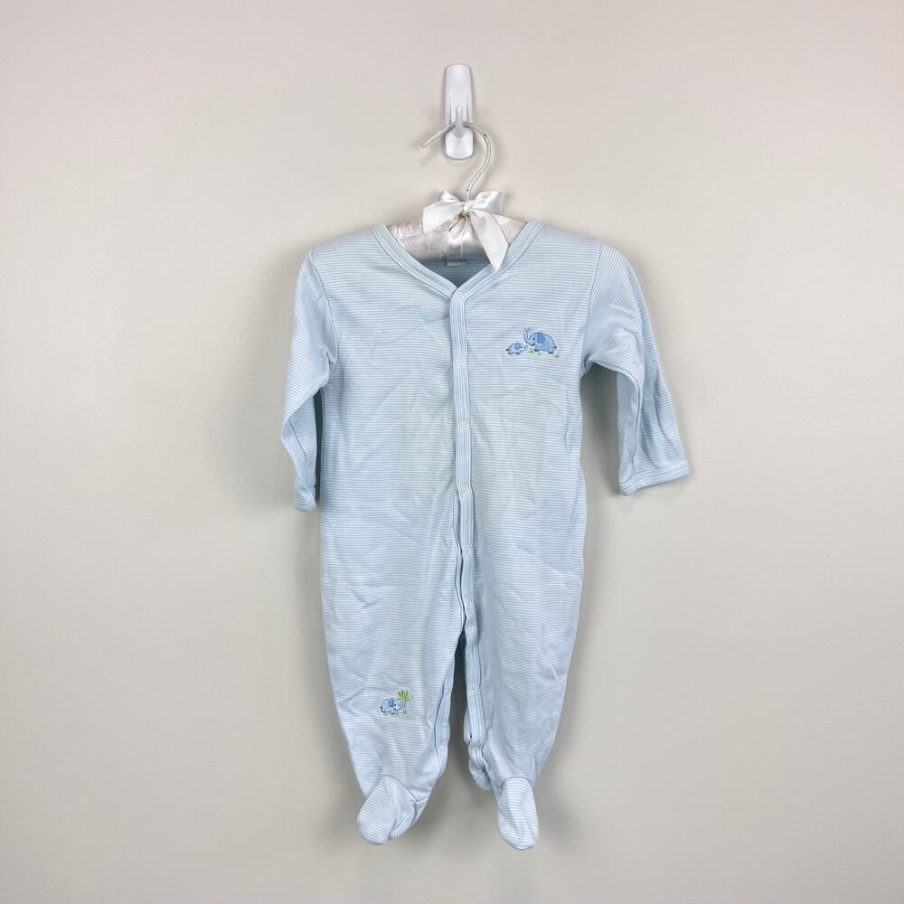 Kissy Kissy Blue Stripe Elephant Footie Coverall 6-9 Months